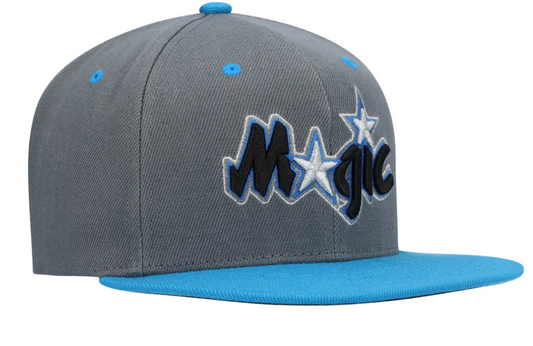Men's Mitchell & Ness Silver/Blue Orlando Magic Hardwood Classics Reload 2.0 Snapback Adjustable Hat - Pro Jersey Sports