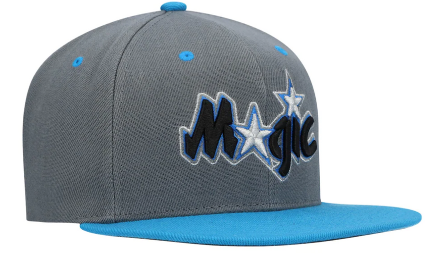 Men's Mitchell & Ness Silver/Blue Orlando Magic Hardwood Classics Reload 2.0 Snapback Adjustable Hat - Pro Jersey Sports