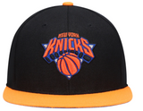 Men's New York Knicks Mitchell & Ness Hardwood Classics Reload 2.0 Snapback Adjustable Hat - Black/Orange - Pro Jersey Sports