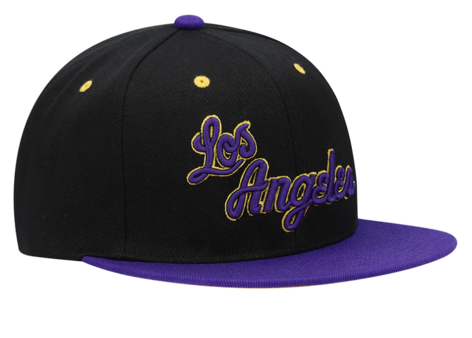 Men's Mitchell & Ness Purple/Black Los Angeles Lakers Hardwood Classics Reload 2.0 Snapback Adjustable Hat