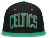 Boston Celtics Mitchell & Ness Hardwood Classics Reload 2.0 Snapback Hat - Black/Kelly Green - Pro Jersey Sports