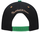 Boston Celtics Mitchell & Ness Hardwood Classics Reload 2.0 Snapback Hat - Black/Kelly Green - Pro Jersey Sports