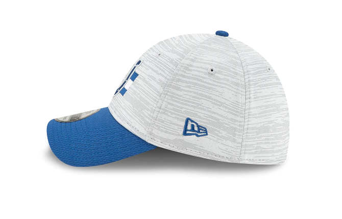 Indianapolis Colts 2021 Training Camp On Field Gray/Royal New Era 39THIRTY Flex Fit Hat