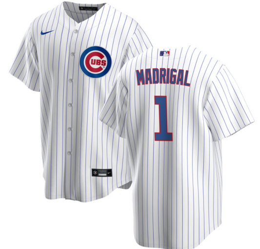 NIKE Men's Nick Madrigal Chicago Cubs White Home Premium Stitch Replica Jersey