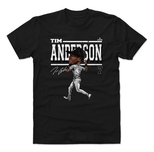 Men's 500 Level Tim Anderson Chicago White Sox Cartoon Black Tee