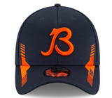 Men's Chicago Bears New Era Navy 2021 NFL Sideline Home B 39THIRTY Flex Hat - Pro Jersey Sports
