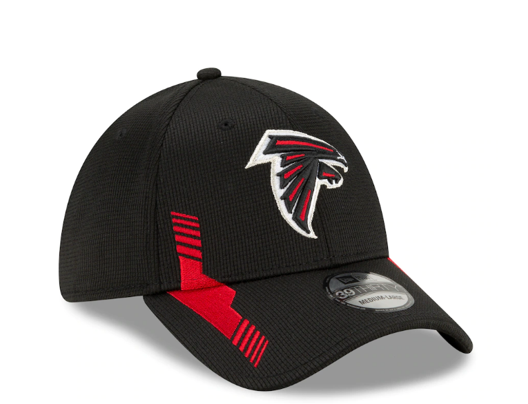 Men's Atlanta Falcons New Era Black 2021 NFL Sideline Home 39THIRTY Flex Hat