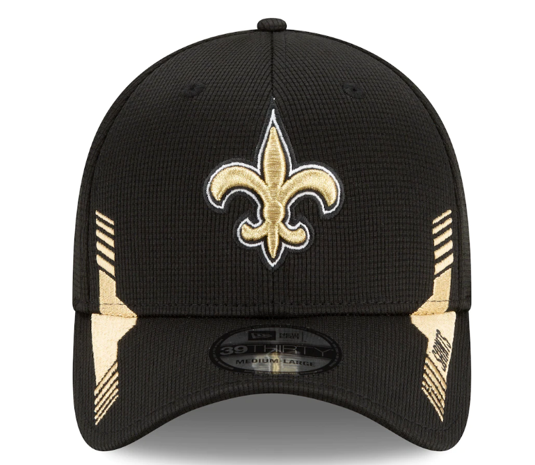 Men's New Orleans Saints New Era Black 2021 NFL Sideline Home 39THIRTY Flex Hat - Pro Jersey Sports