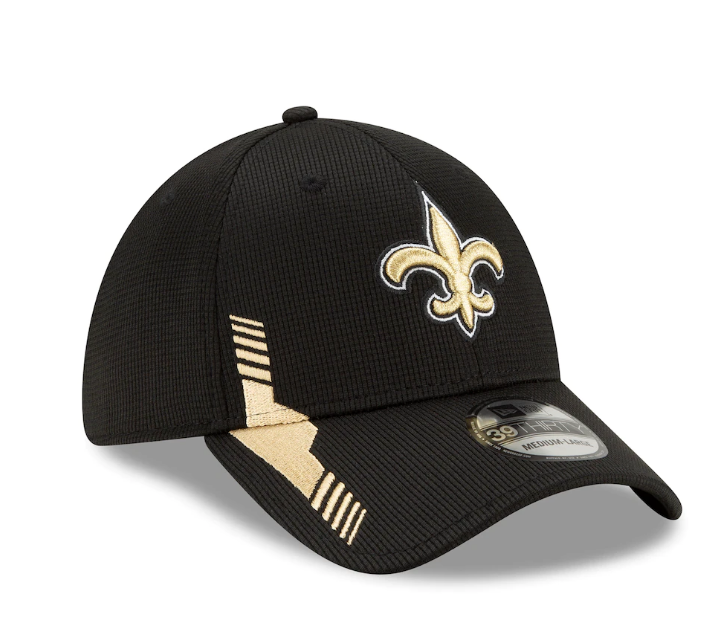 Men's New Orleans Saints New Era Black 2021 NFL Sideline Home 39THIRTY Flex Hat - Pro Jersey Sports