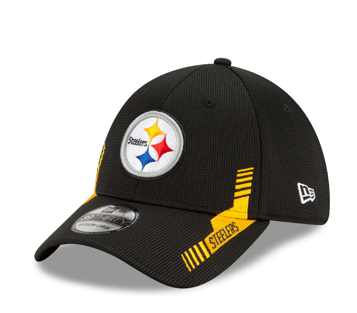 Men's Pittsburgh Steelers New Era Black 2021 NFL Sideline Home Logo 39THIRTY Flex Hat - Pro Jersey Sports