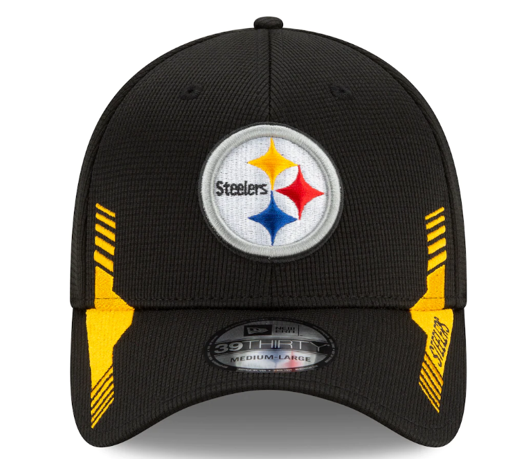 Men's Pittsburgh Steelers New Era Black 2021 NFL Sideline Home Logo 39THIRTY Flex Hat - Pro Jersey Sports