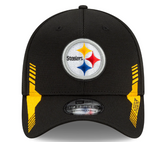 Men's Pittsburgh Steelers New Era Black 2021 NFL Sideline Home Logo 39THIRTY Flex Hat - Pro Jersey Sports
