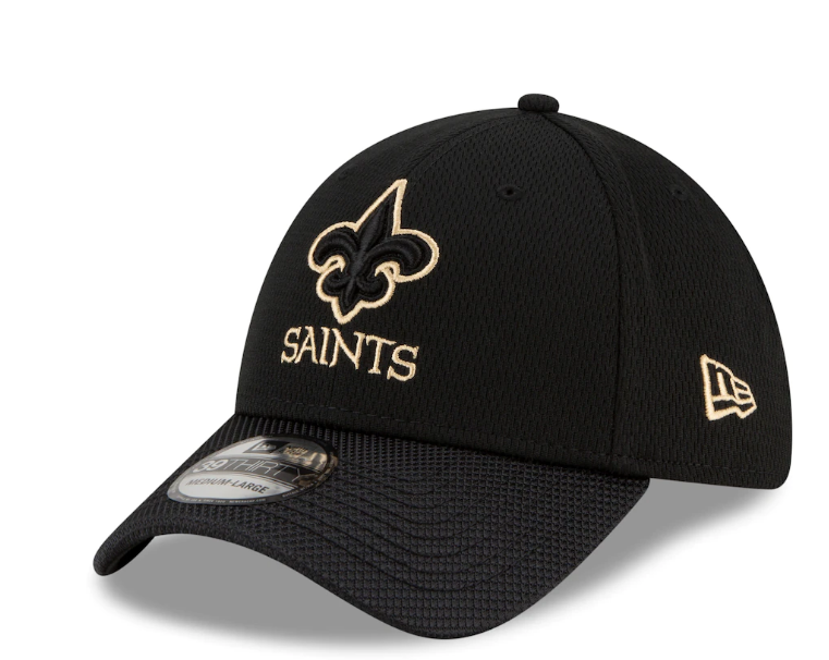 Men's New Orleans Saints New Era Black 2021 NFL Sideline Road 39THIRTY Flex Hat - Pro Jersey Sports