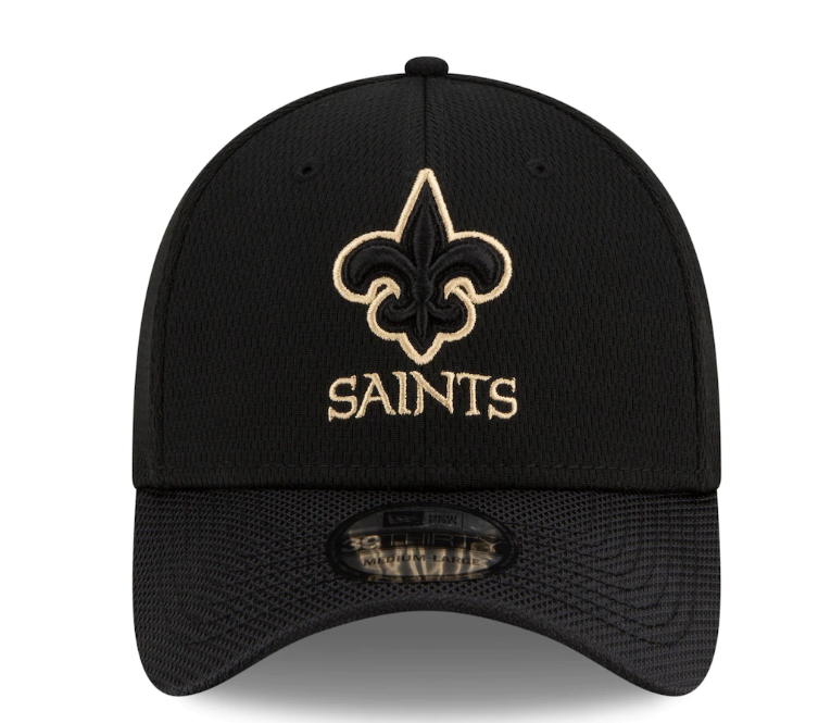 Men's New Orleans Saints New Era Black 2021 NFL Sideline Road 39THIRTY Flex Hat - Pro Jersey Sports