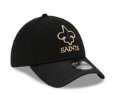 Men's New Orleans Saints New Era Black 2021 NFL Sideline Road 39THIRTY Flex Hat - Pro Jersey Sports