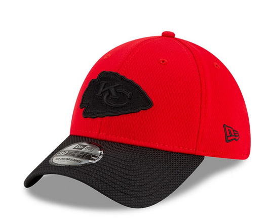 Men's Kansas City Chiefs New Era Red/Black 2021 NFL Sideline Road 39THIRTY Flex Hat - Pro Jersey Sports
