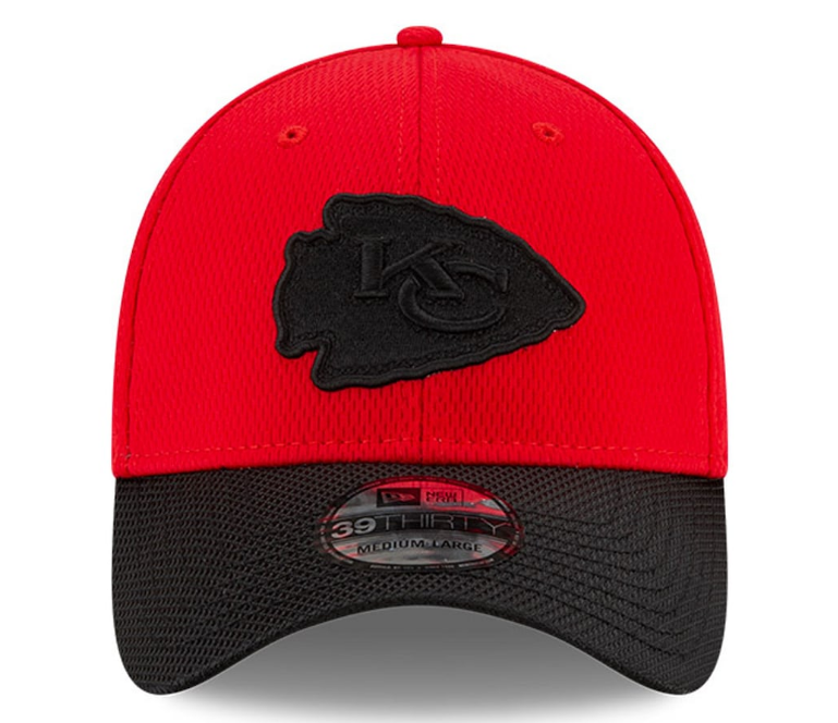 Men's Kansas City Chiefs New Era Red/Black 2021 NFL Sideline Road 39THIRTY Flex Hat - Pro Jersey Sports