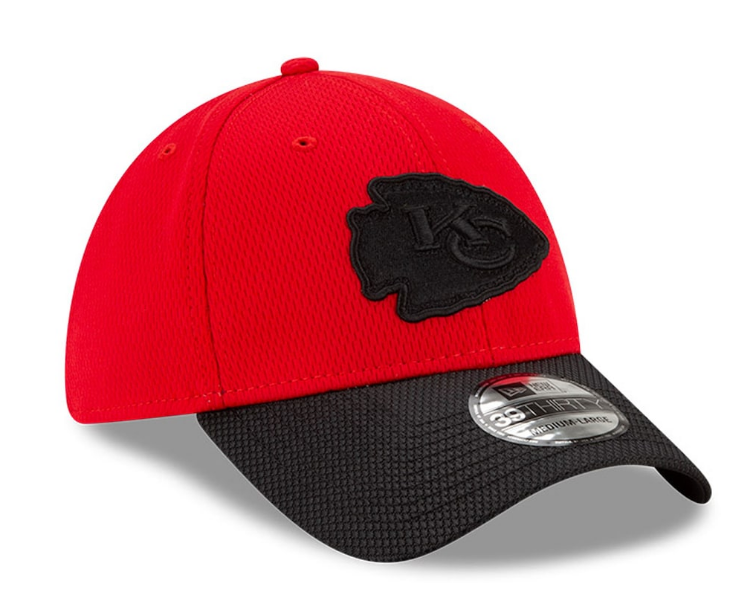 Men's Kansas City Chiefs New Era Red/Black 2021 NFL Sideline Road 39THIRTY Flex Hat - Pro Jersey Sports