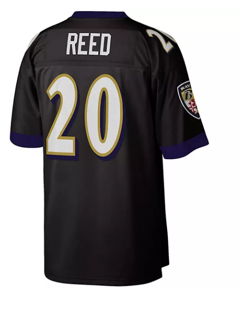 Men's Baltimore Ravens Ed Reed Mitchell & Ness Black Legacy Replica Jersey