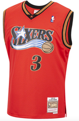Men's Philadelphia 76ers Allen Iverson Mitchell & Ness Hardwood Classics Reload 2.0 Swingman Jersey - Red - Pro Jersey Sports