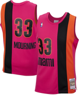 Men's Miami Heat Alonzo Mourning Mitchell & Ness Hardwood Classics Reload 2.0 Swingman Jersey - Pink - Pro Jersey Sports