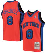 Men's Latrell Sprewell New York Knicks Mitchell & Ness 1998-99 Hardwood Classics Reload Jersey – Orange - Pro Jersey Sports