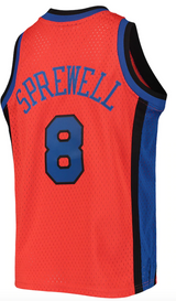 Men's Latrell Sprewell New York Knicks Mitchell & Ness 1998-99 Hardwood Classics Reload Jersey – Orange - Pro Jersey Sports