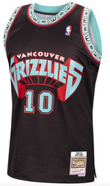 Men's Mike Bibby Vancouver Grizzlies Mitchell & Ness 1998-99 Hardwood Classics Reload Swingman Jersey - Black - Pro Jersey Sports