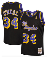 Men's Los Angeles Lakers Shaquille O'Neal Mitchell & Ness Black 1996-97 Hardwood Classics Reload Swingman Jersey-Black - Pro Jersey Sports