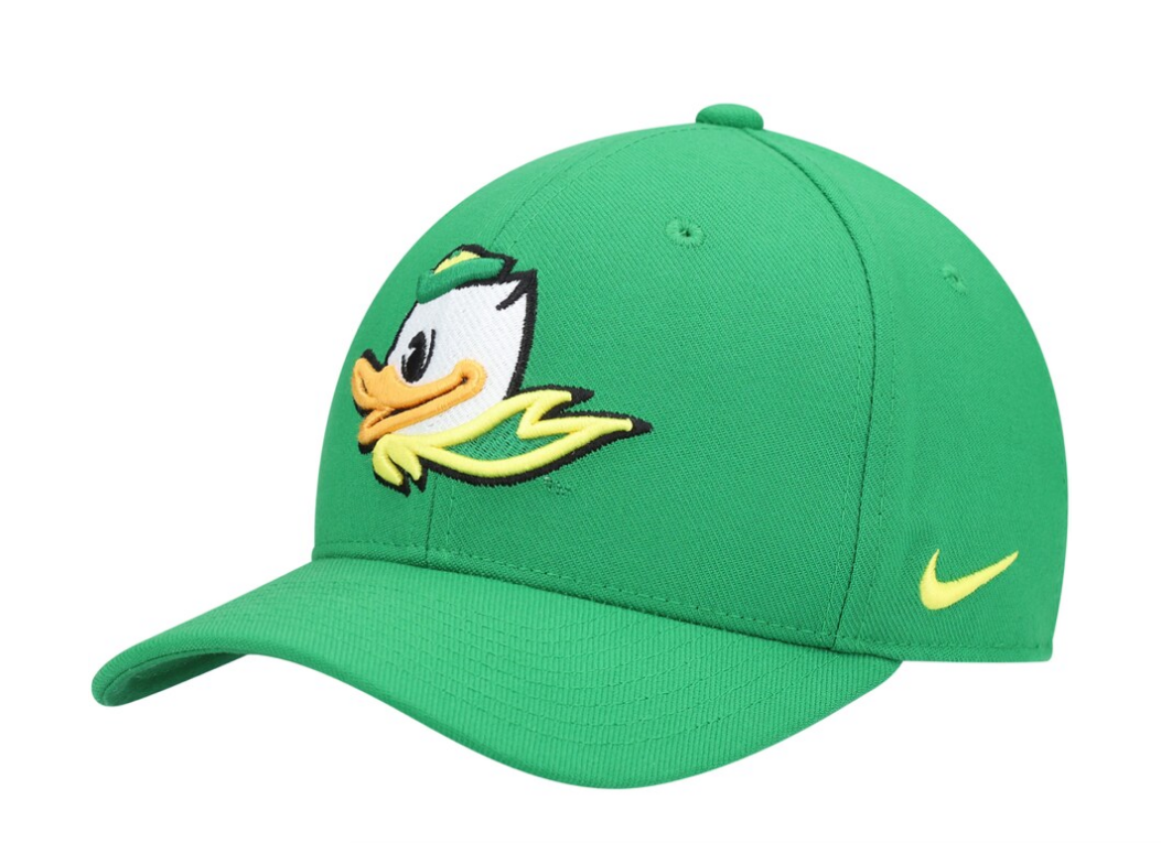 Men's Nike Green Oregon Ducks Alternate Logo Team Classic 99 Swoosh Performance Flex Hat