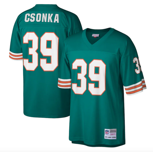 Larry Csonka Miami Dolphins Mitchell & Ness Legacy Replica Jersey - Aqua - Pro Jersey Sports
