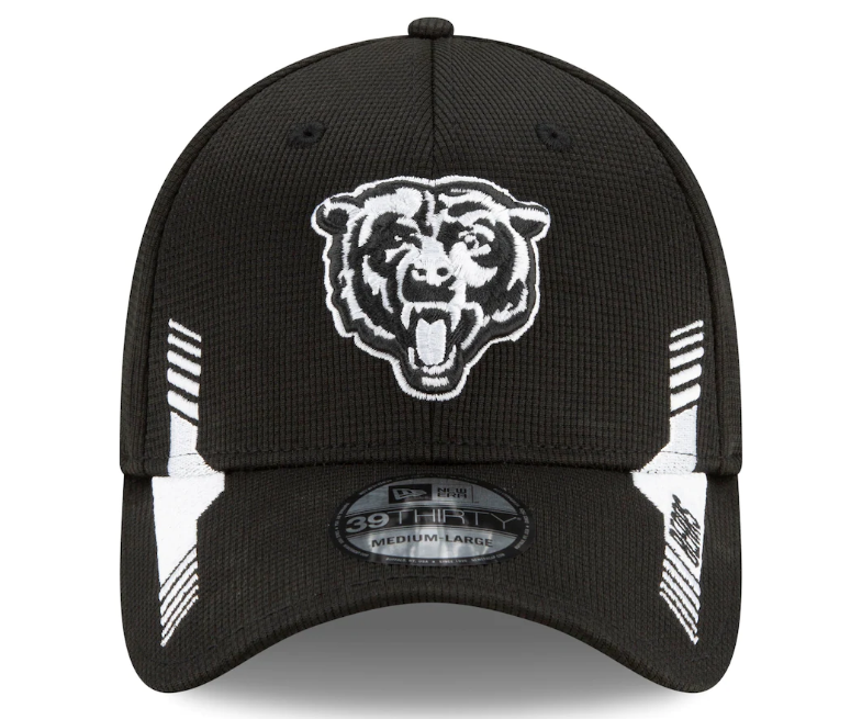 Men's Chicago Bears New Era Black 2021 NFL Sideline Home 39THIRTY Flex Hat - Pro Jersey Sports