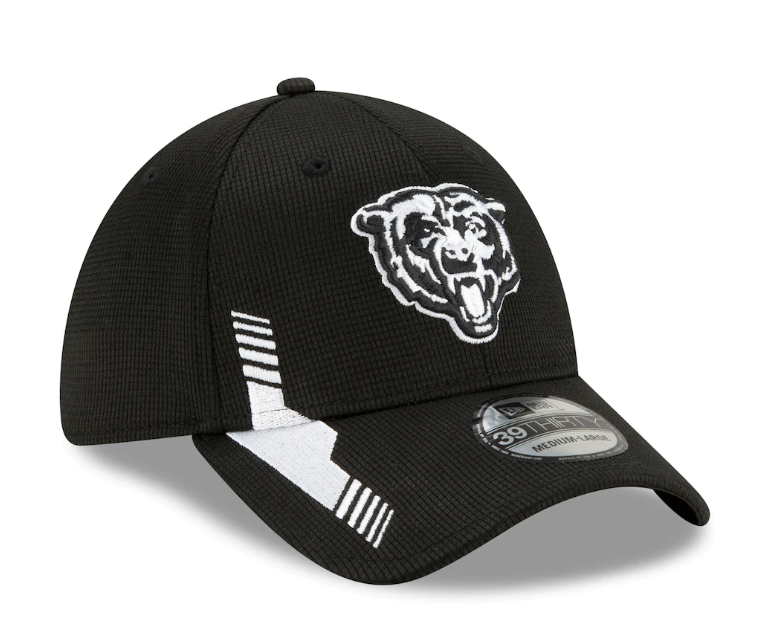 Men's Chicago Bears New Era Black 2021 NFL Sideline Home 39THIRTY Flex Hat - Pro Jersey Sports