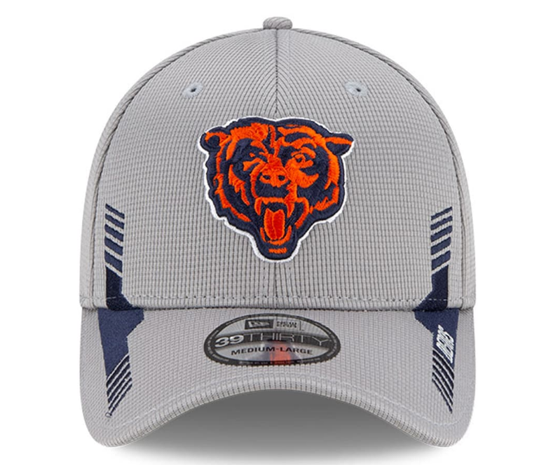 Men's Chicago Bears New Era Gray 2021 NFL Sideline Home 39THIRTY Flex Hat - Pro Jersey Sports