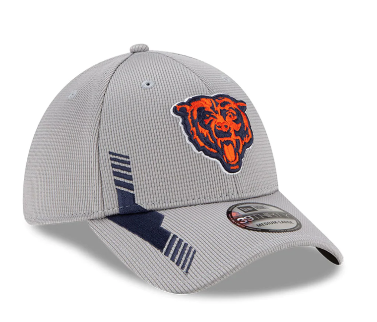 Men's Chicago Bears New Era Gray 2021 NFL Sideline Home 39THIRTY Flex Hat - Pro Jersey Sports