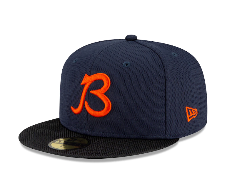 Men's Chicago Bears New Era Navy/Black 2021 NFL Sideline Road 59FIFTY Fitted Hat - Pro Jersey Sports