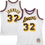 Men's Magic Johnson Los Angeles Lakers Mitchell & Ness 1984-85 Hardwood Classics Reload 2.0 Swingman Jersey - White - Pro Jersey Sports