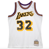 Men's Magic Johnson Los Angeles Lakers Mitchell & Ness 1984-85 Hardwood Classics Reload 2.0 Swingman Jersey - White - Pro Jersey Sports