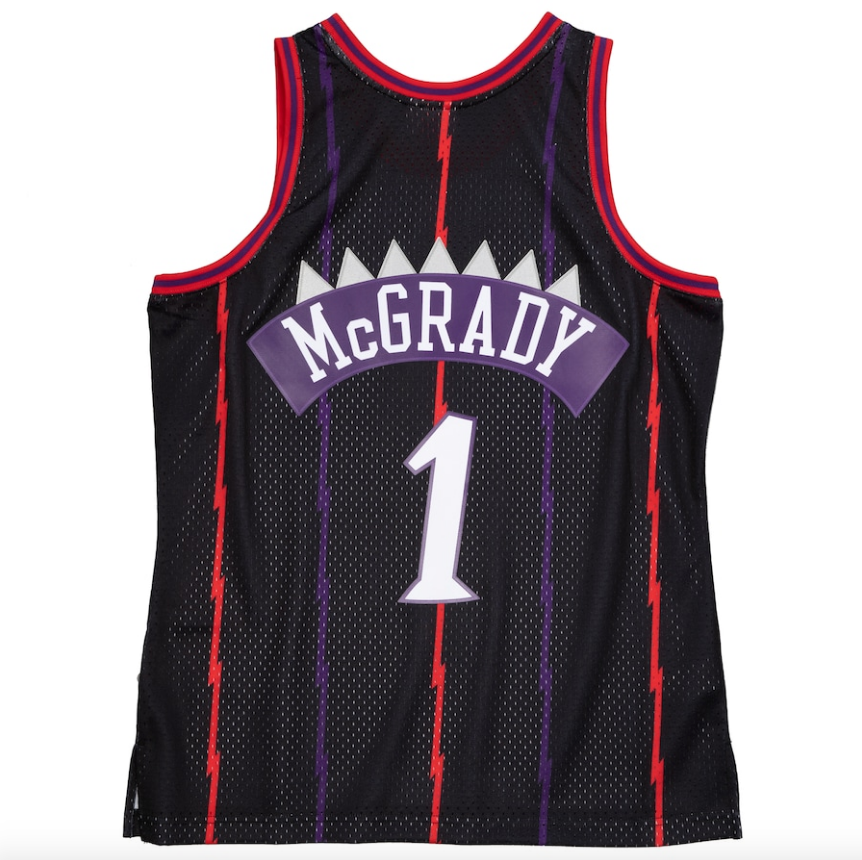 Men's Tracy McGrady Toronto Raptors Mitchell & Ness 1998-99 Hardwood Classics Reload 2.0 Swingman Jersey - Black