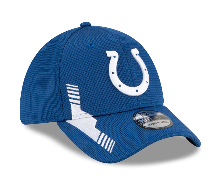 Men's Indianapolis Colts New Era Royal 2021 NFL Sideline Home 39THIRTY Flex Hat
