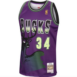 Men's Ray Allen Milwaukee Bucks Mitchell & Ness 1996-97 Hardwood Classics Reload Swingman Jersey - Purple - Pro Jersey Sports