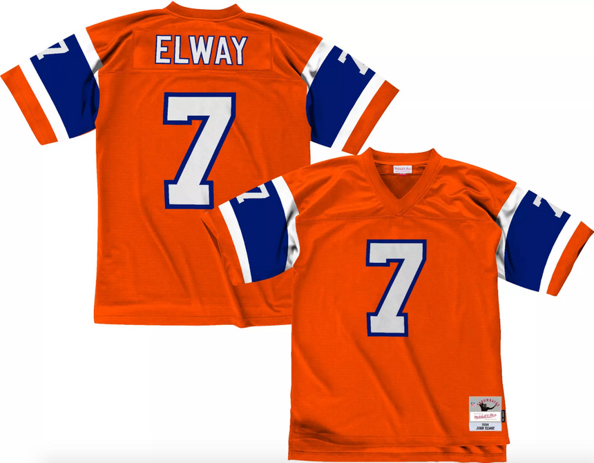 Mens Denver Broncos John Elway Mitchell & Ness Orange 1994 Retired Player Vintage Replica Jersey - Pro Jersey Sports