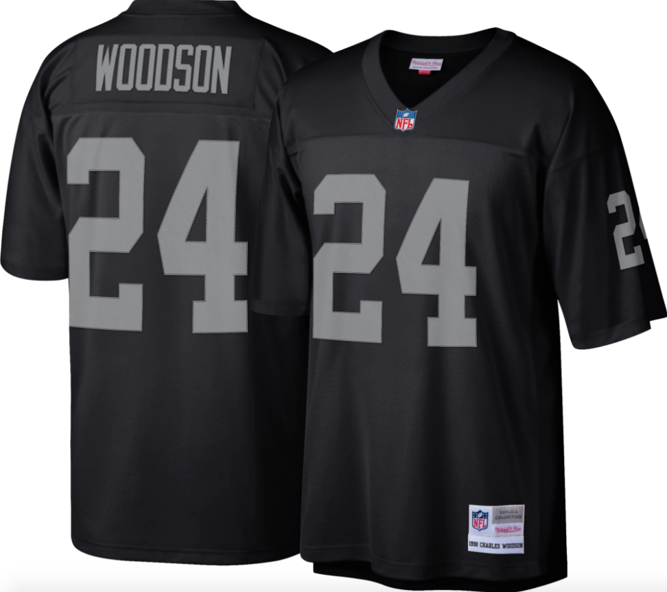 Men's Oakland Raiders Charles Woodson Mitchell & Ness Black 1998 Home Legacy Jersey