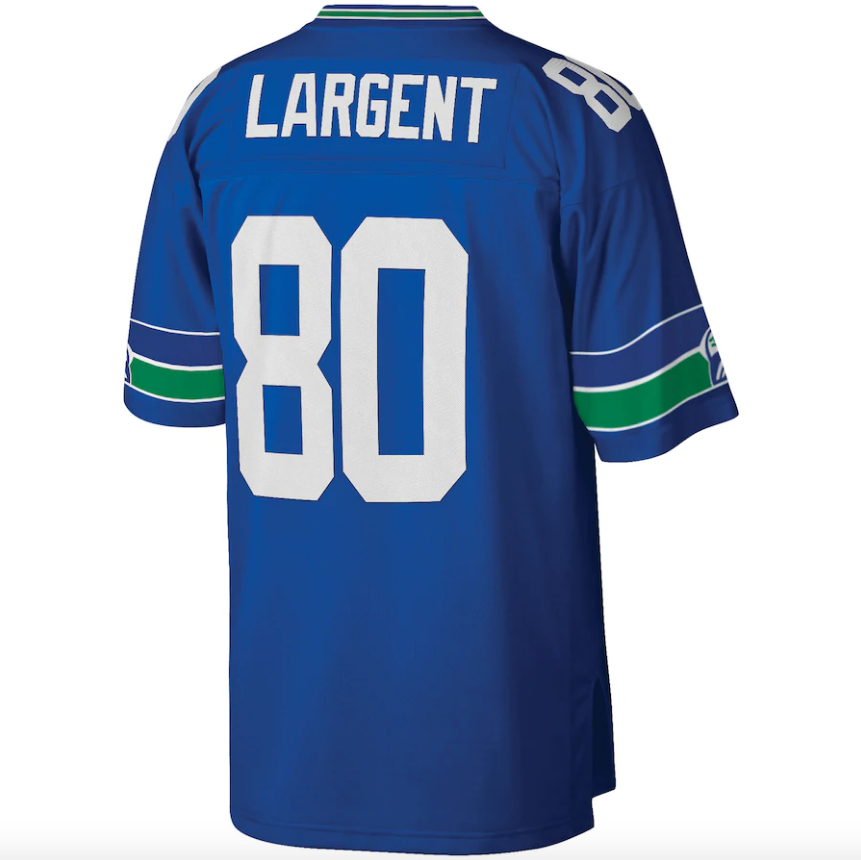 Men's Seattle Seahawks Steve Largent 1985 Mitchell & Ness Royal Retired Player Legacy Replica Jersey