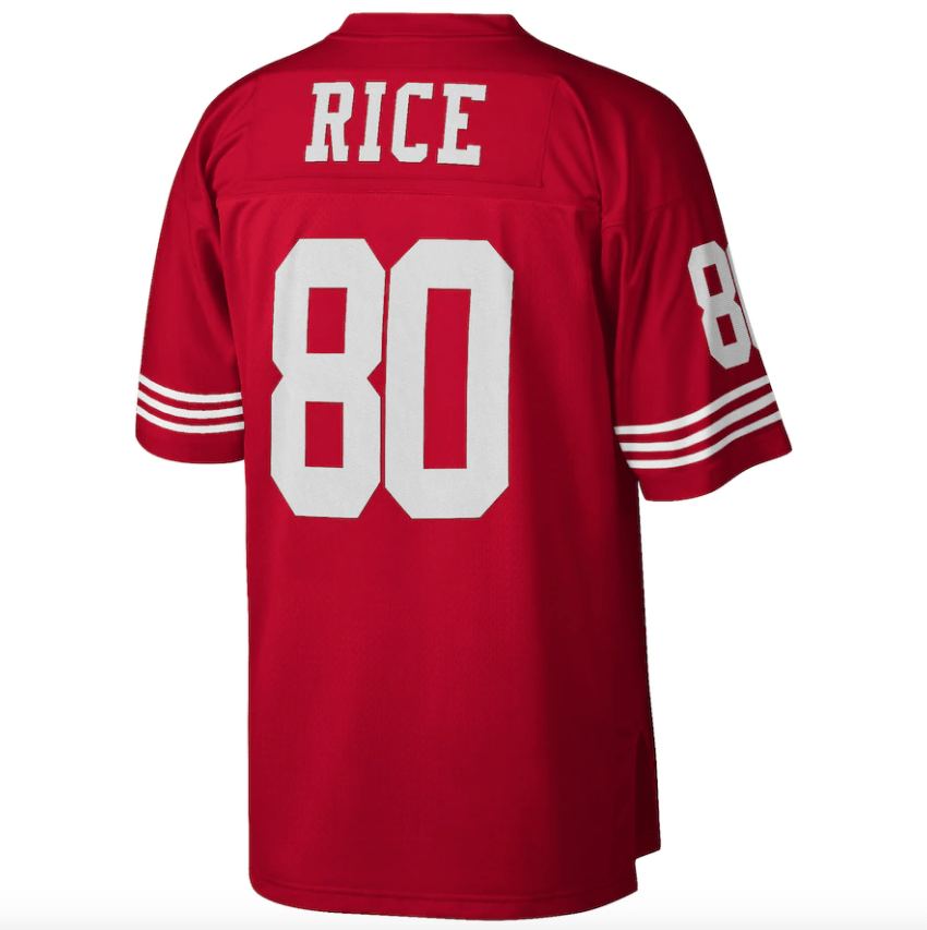Men's Mitchell & Ness Jerry Rice Scarlet San Francisco 49ers Retired Player Legacy Replica Jersey - Pro Jersey Sports