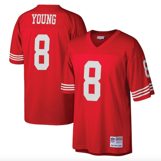 Men's Mitchell & Ness Steve Young Scarlet San Francisco 49ers Retired Player Legacy Replica Jersey - Pro Jersey Sports