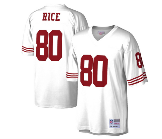 Men's Mitchell & Ness Jerry Rice White San Francisco 49ers Retired Player Legacy Replica Jersey