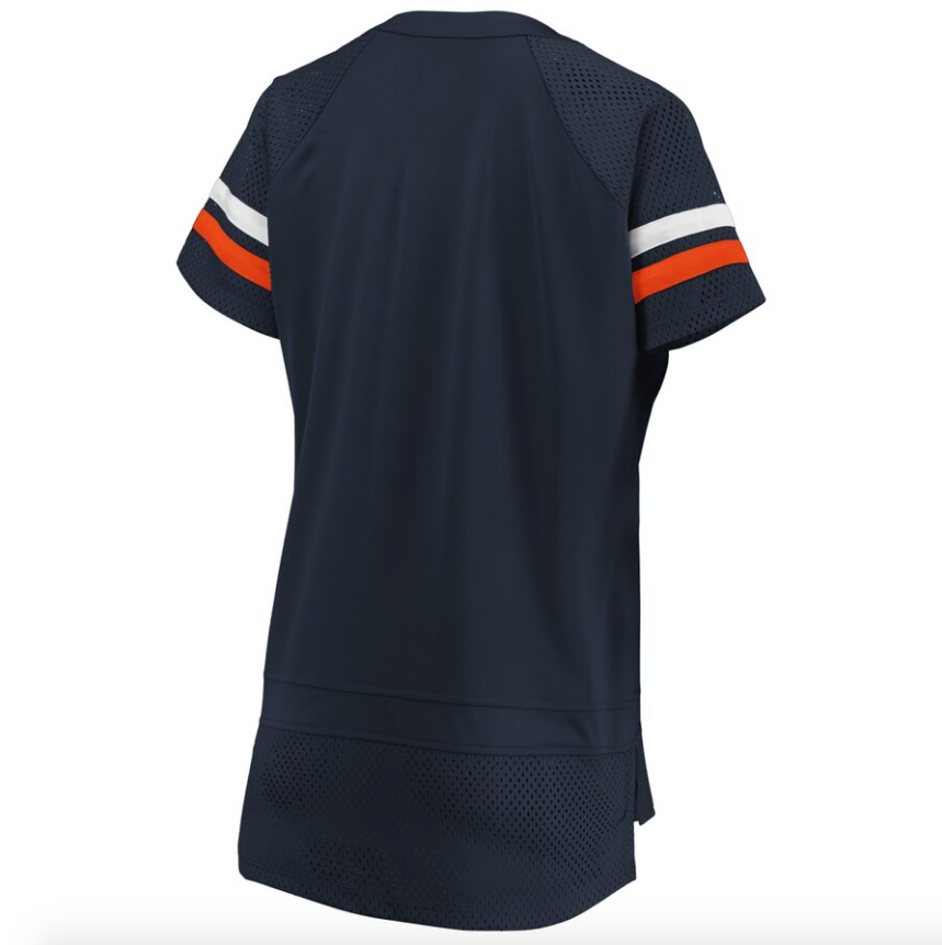 Women's Fanatics Branded Navy/Orange Chicago Bears Draft Me Lace Up T-Shirt - Pro Jersey Sports