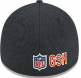 Men's Chicago Bears New Era Crucial Catch 2021 NFL Sideline C Logo Graphite 39THIRTY Flex Hat - Pro Jersey Sports