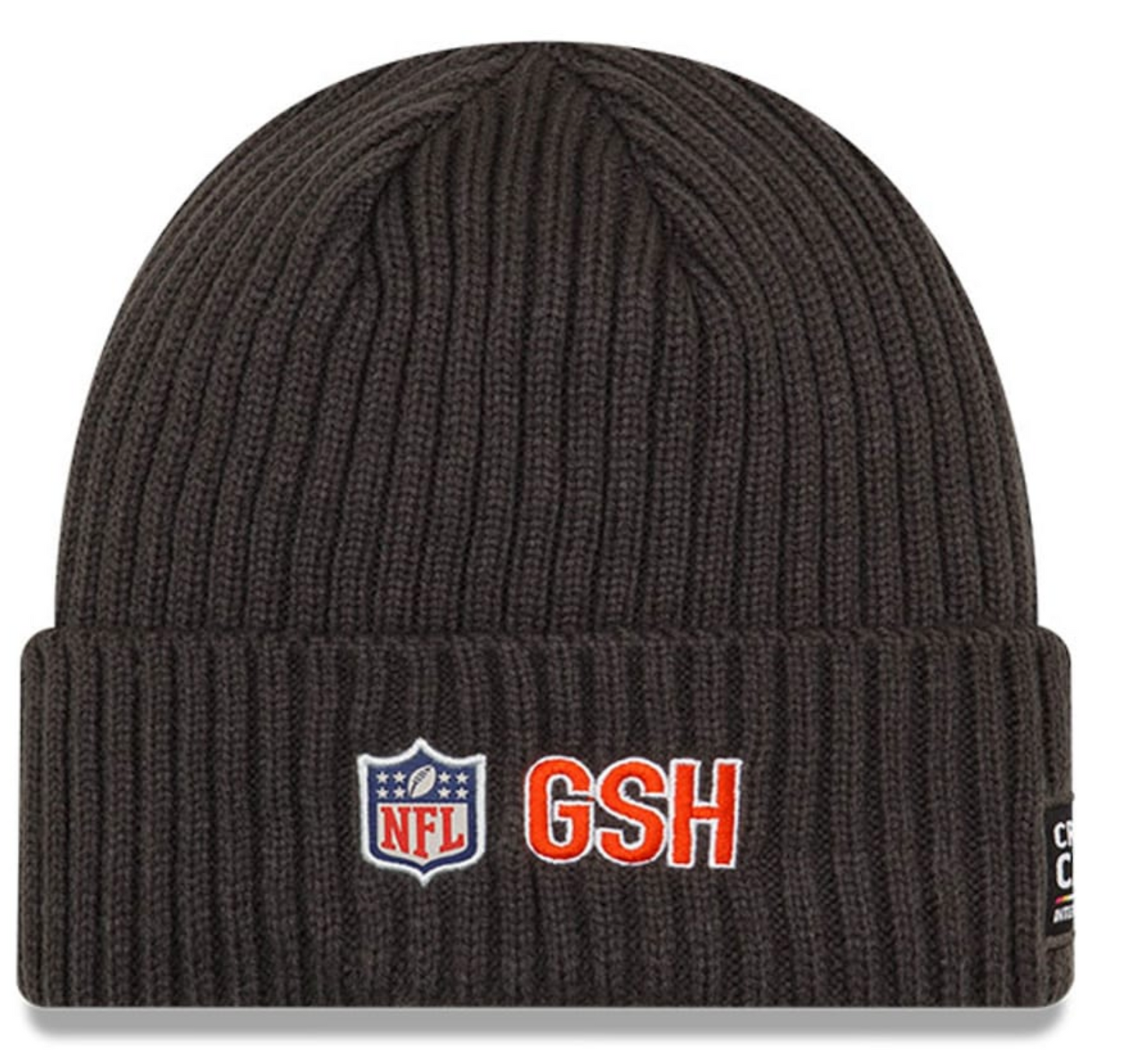 Men's Chicago Bears New Era Graphite 2021 Crucial Catch Sideline C Logo Cuffed Knit Hat